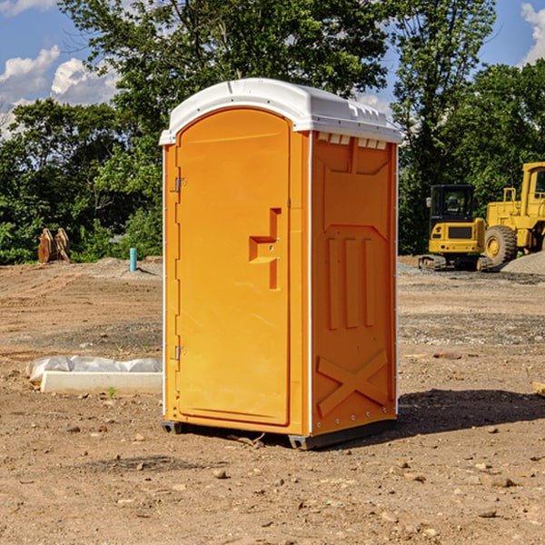 how often are the portable restrooms cleaned and serviced during a rental period in Mineral California